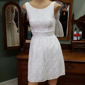 White eyelet lined summer dress